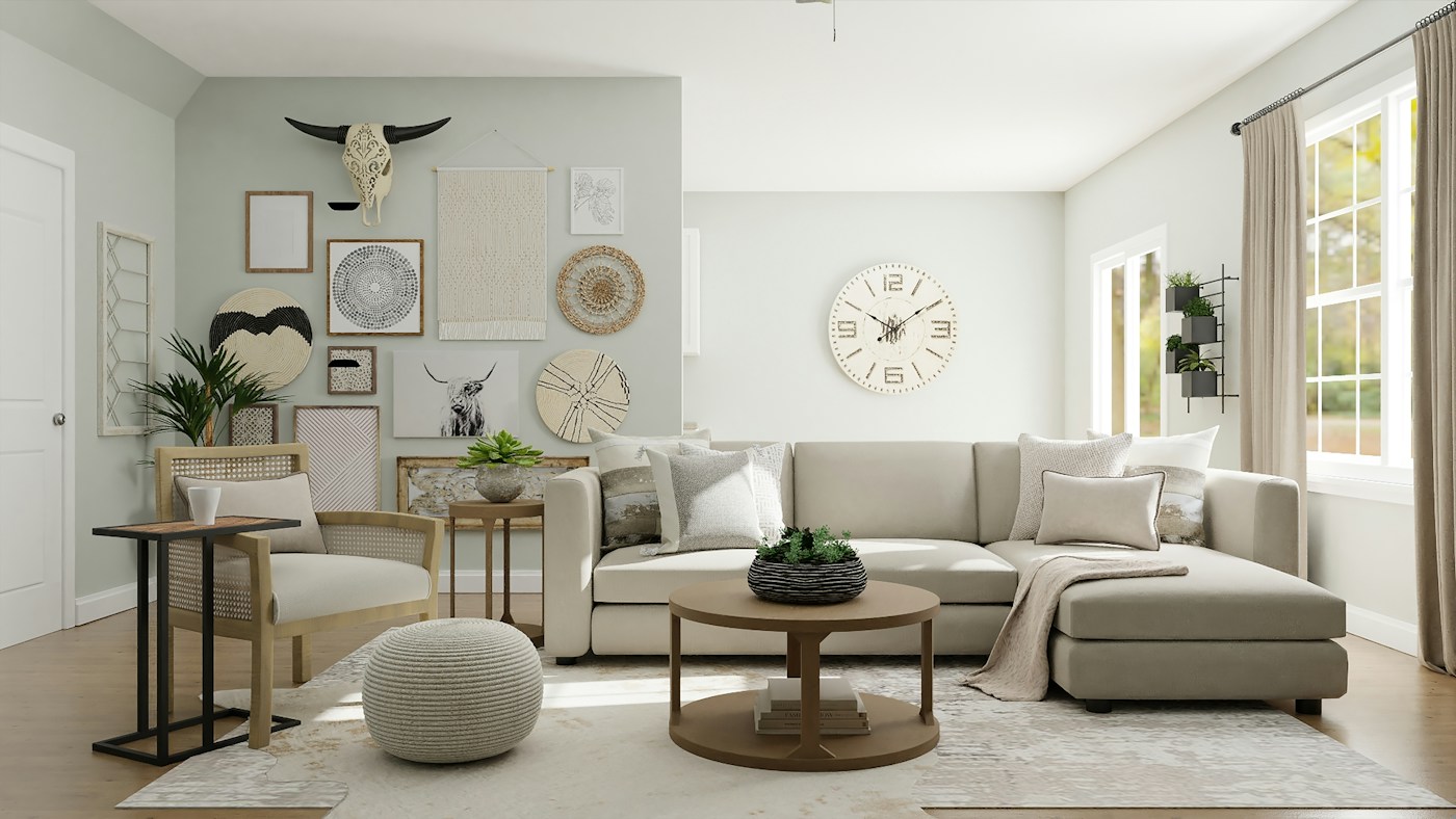 Helles Interior mit natürlichen Texturen
